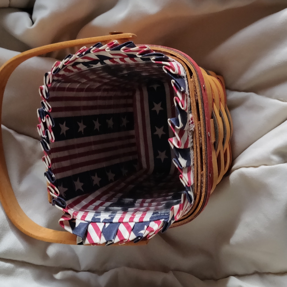 Longaberger All American Square Peg Basket Liner Fabric Cover 4th of July